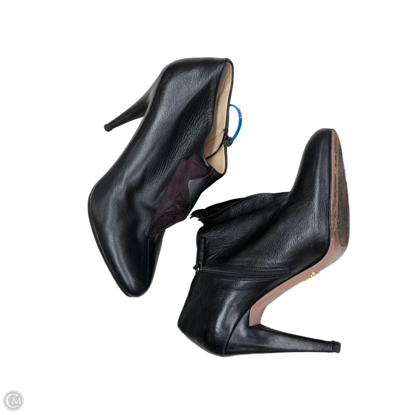 Boots Luxury Designer By Prada In Navy, Size: 8