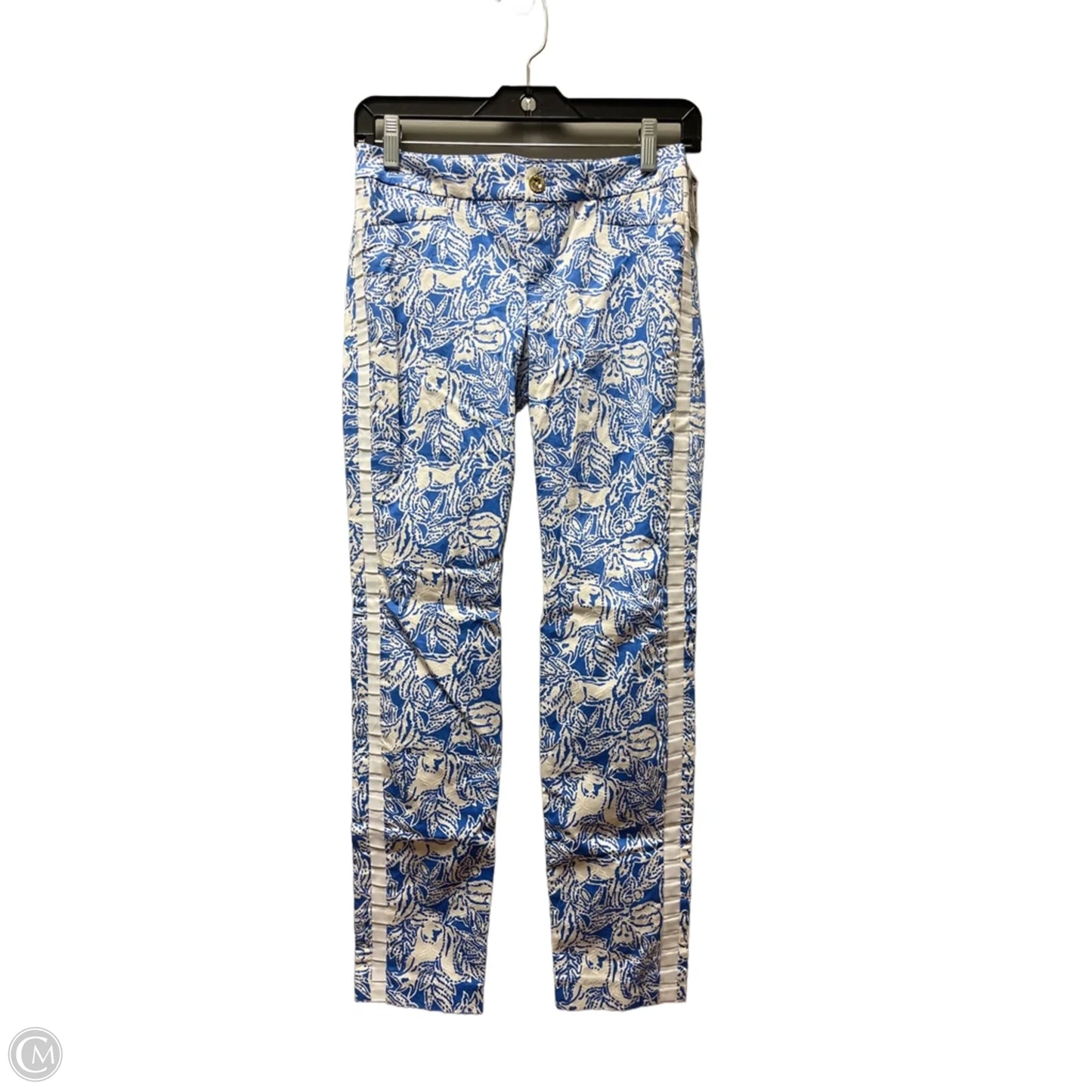 Pants Designer By Lilly Pulitzer In Blue & White, Size: 0