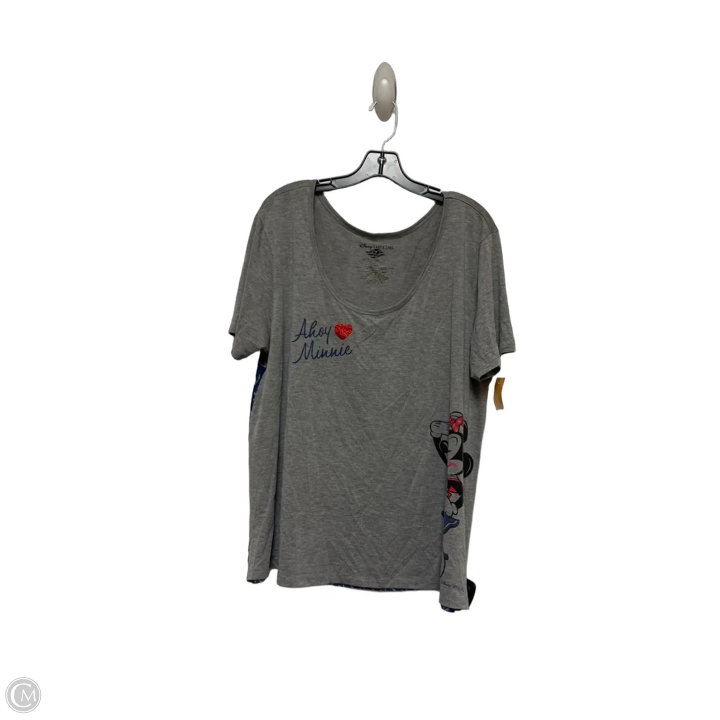 Top Short Sleeve By Disney In Blue & Grey, Size: Xxl
