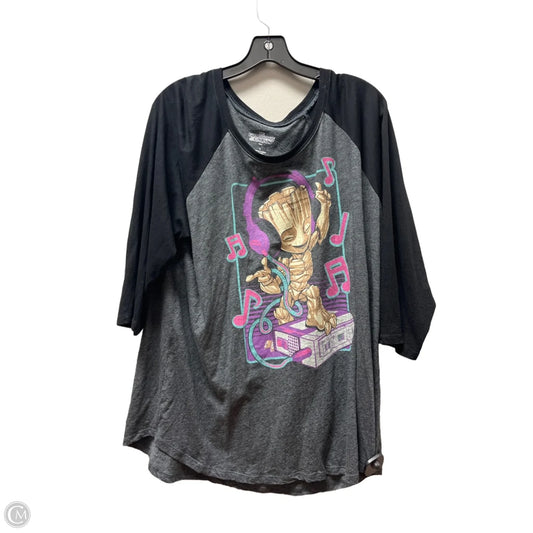 Top Short Sleeve By Torrid In Black & Grey, Size: 2x
