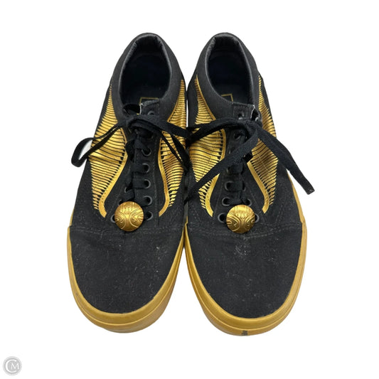 Shoes Sneakers By Vans In Black & Gold, Size: 9.5