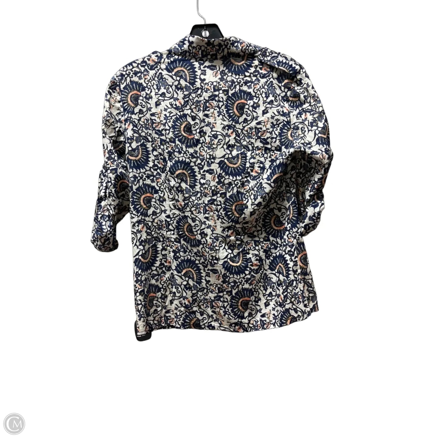 Top Short Sleeve Designer By Tory Burch In Blue & Grey, Size: 2