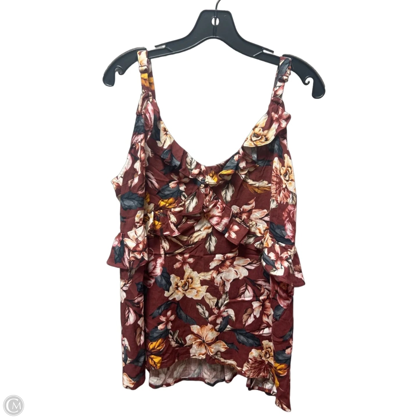 Top Sleeveless By Torrid In Floral Print, Size: L
