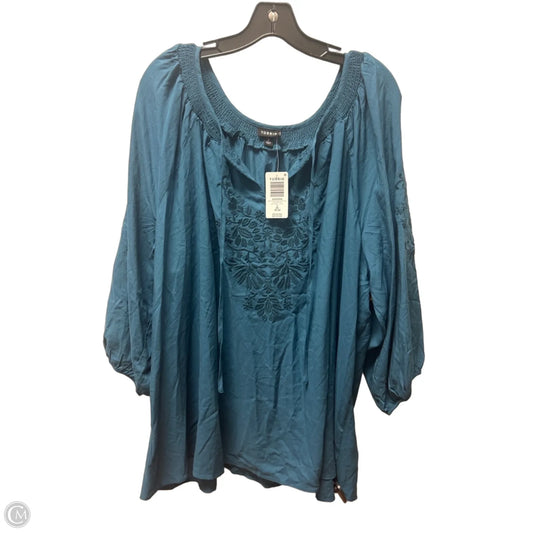 Top Long Sleeve By Torrid In Teal, Size: 2x