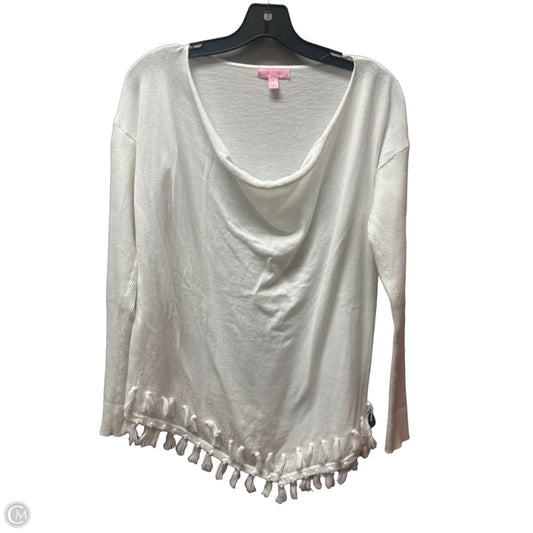 Top Long Sleeve Designer By Lilly Pulitzer In White, Size: S