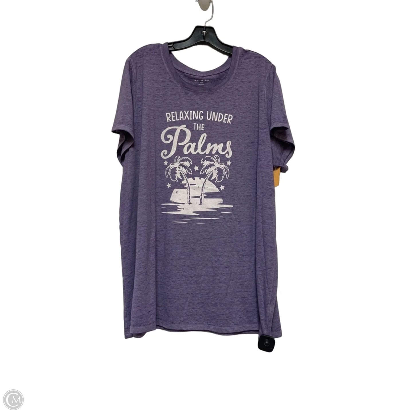 Top Short Sleeve Basic By Lane Bryant In Purple, Size: 3x
