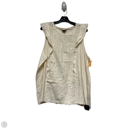 Top Sleeveless By Torrid In Cream, Size: 3x