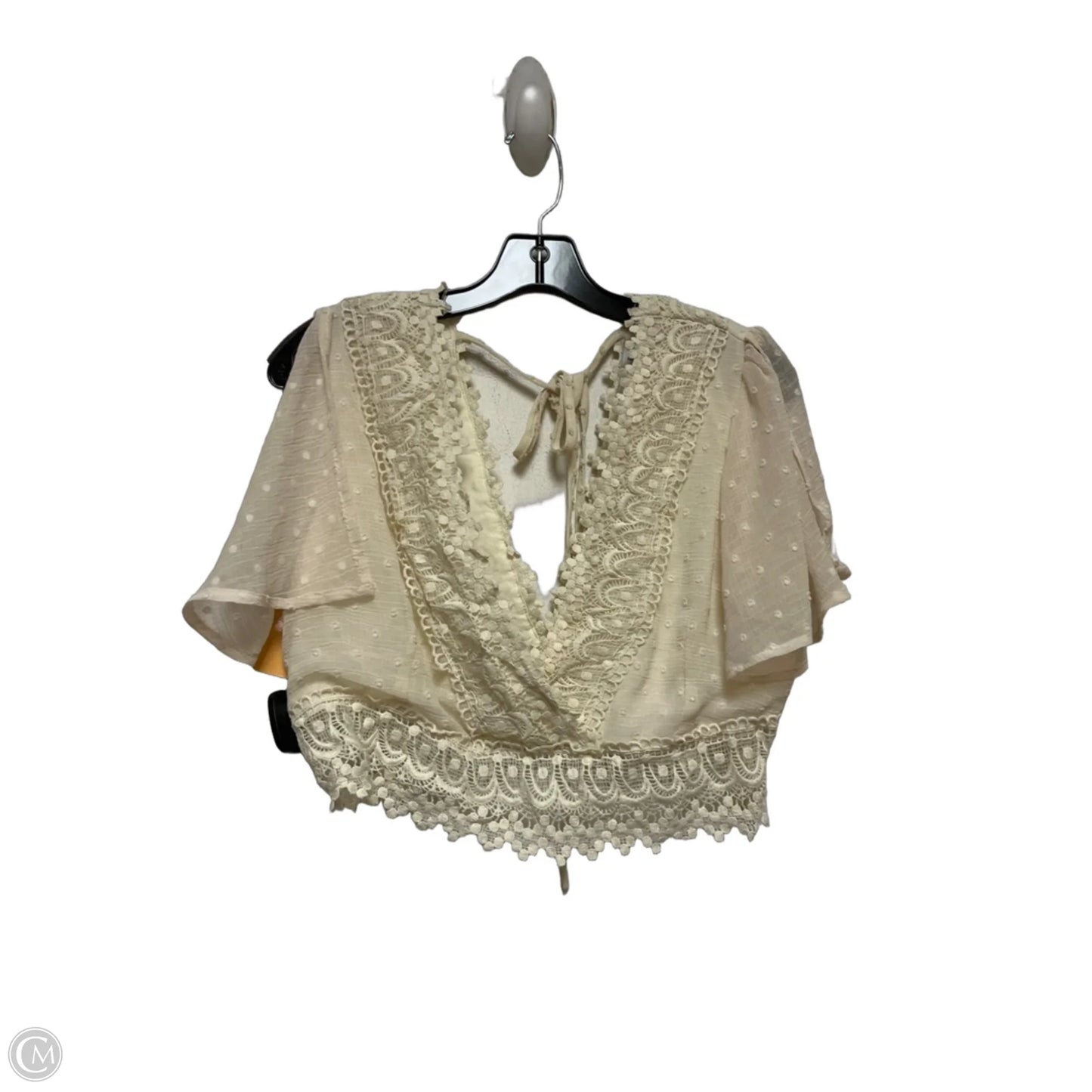 Top Short Sleeve By Hayden La In Cream, Size: L