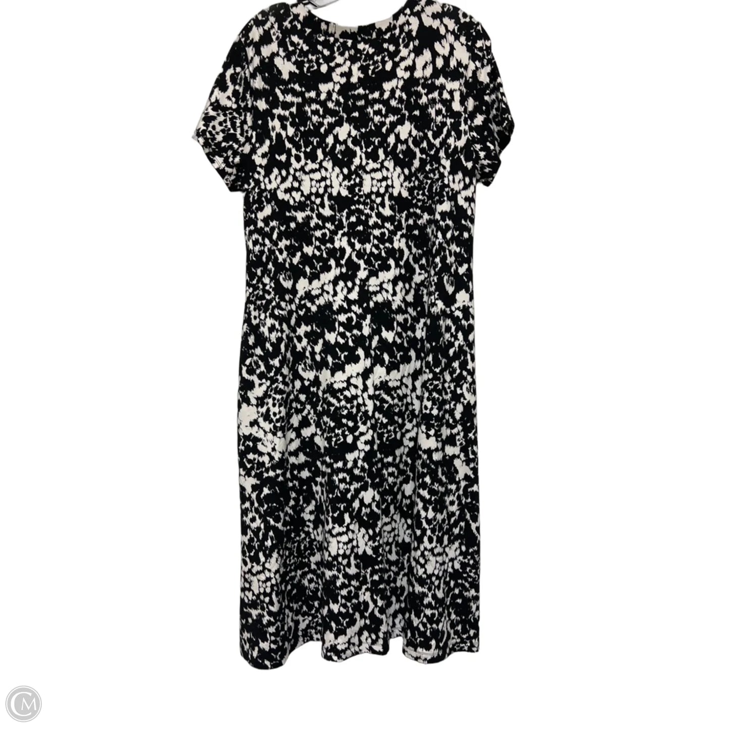 Dress Casual Midi By Chicos In Black & White, Size: M