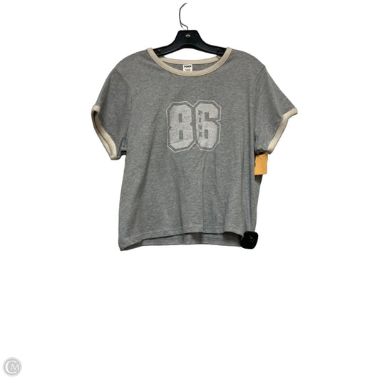 Top Short Sleeve Basic By Pink In Cream & Grey, Size: Xl