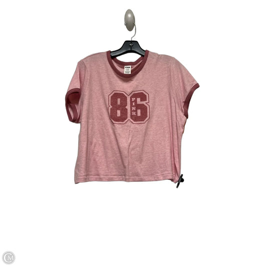 Top Short Sleeve Basic By Pink In Pink, Size: Xl