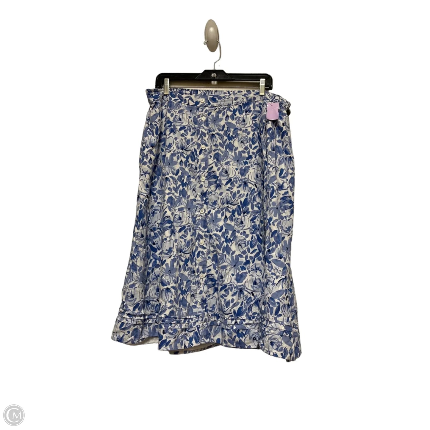 Skirt Midi By Croft And Barrow In Blue & White, Size: 12