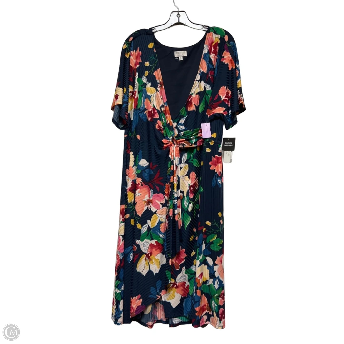 Dress Casual Midi By Robbie Bee In Floral Print, Size: 2x
