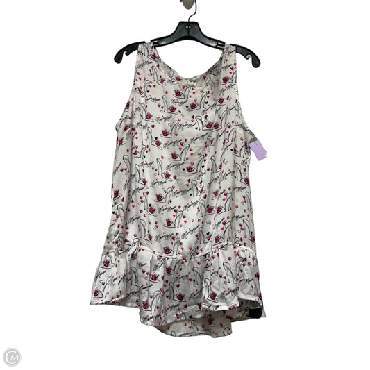 Top Sleeveless By Disney Store In Pink & White, Size: Xxl