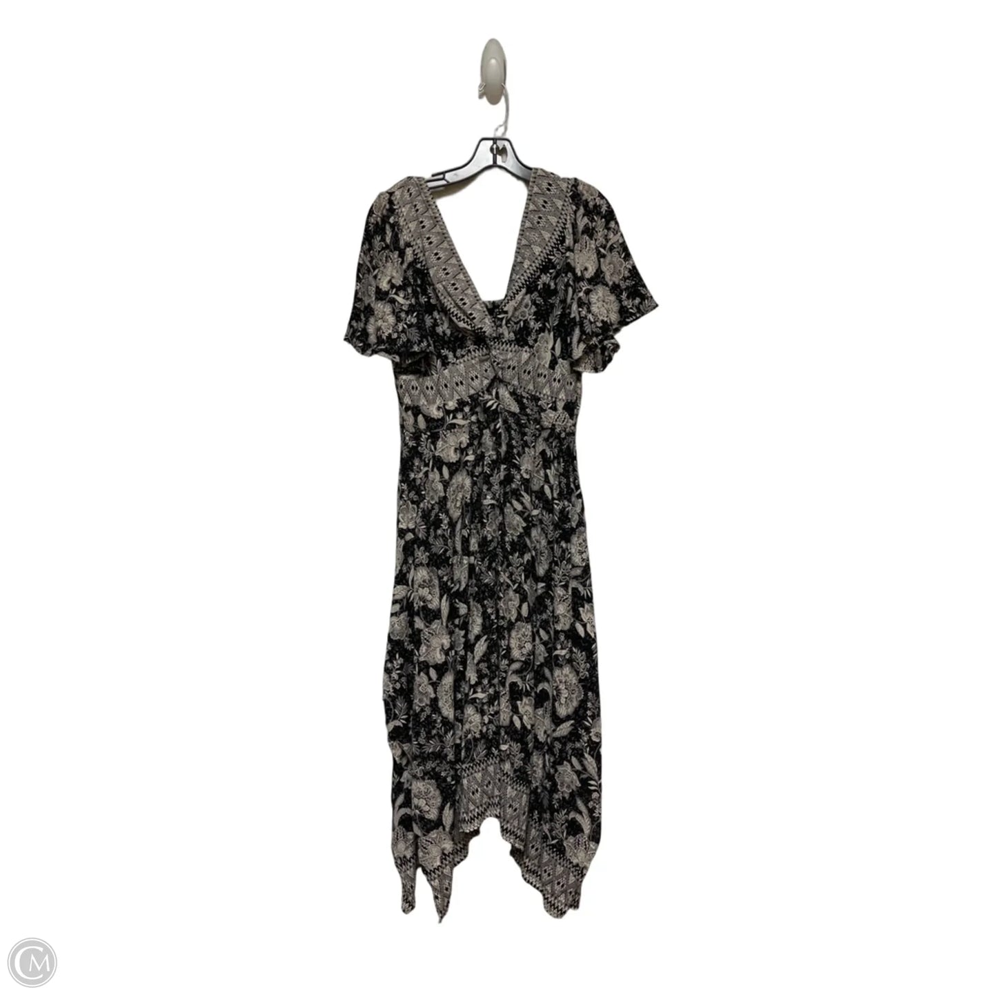 Dress Casual Midi By Angie In Black & Grey, Size: L