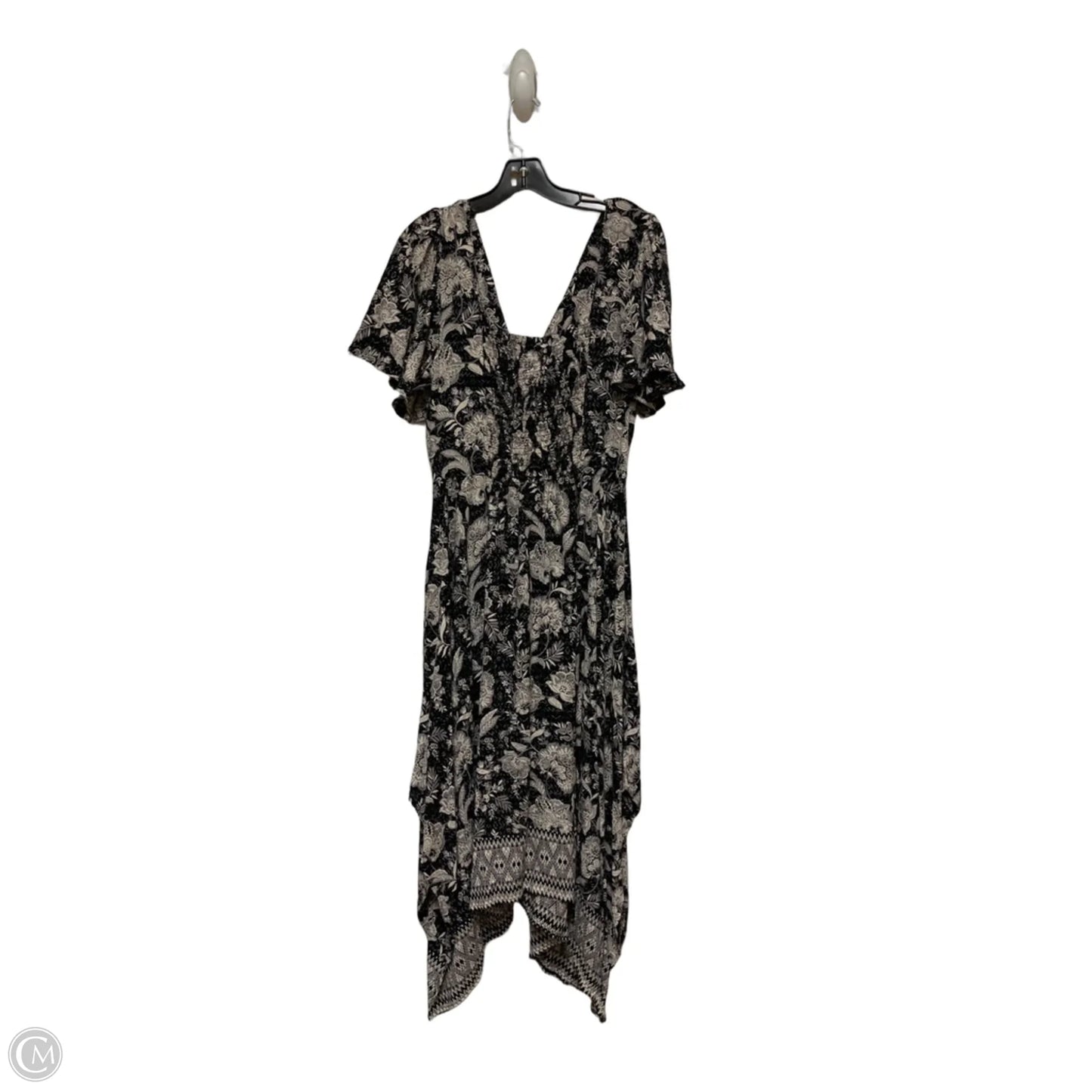 Dress Casual Midi By Angie In Black & Grey, Size: L