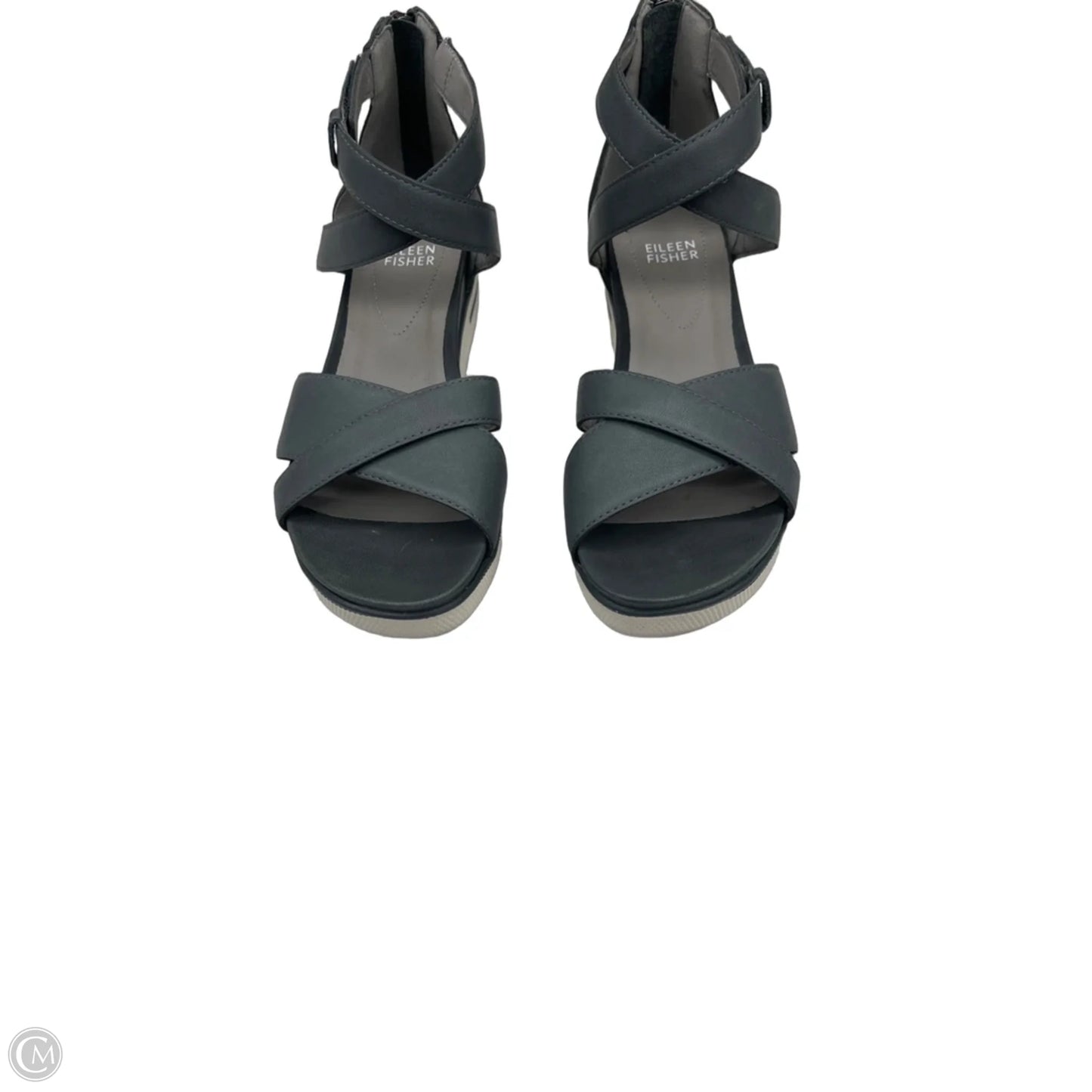 Sandals Flats By Eileen Fisher In Grey, Size: 7.5