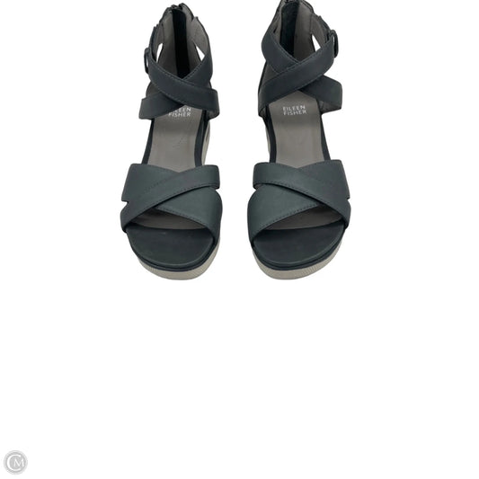 Sandals Flats By Eileen Fisher In Grey, Size: 7.5