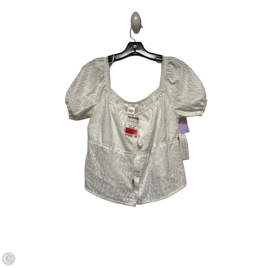 Top Short Sleeve By Kirious In White, Size: L