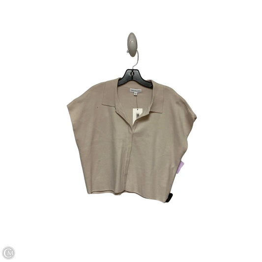Top Short Sleeve By Calvin Klein In Tan, Size: M