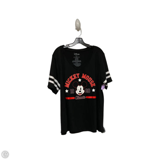 Top Short Sleeve Basic By Disney In Black & Red, Size: 2x