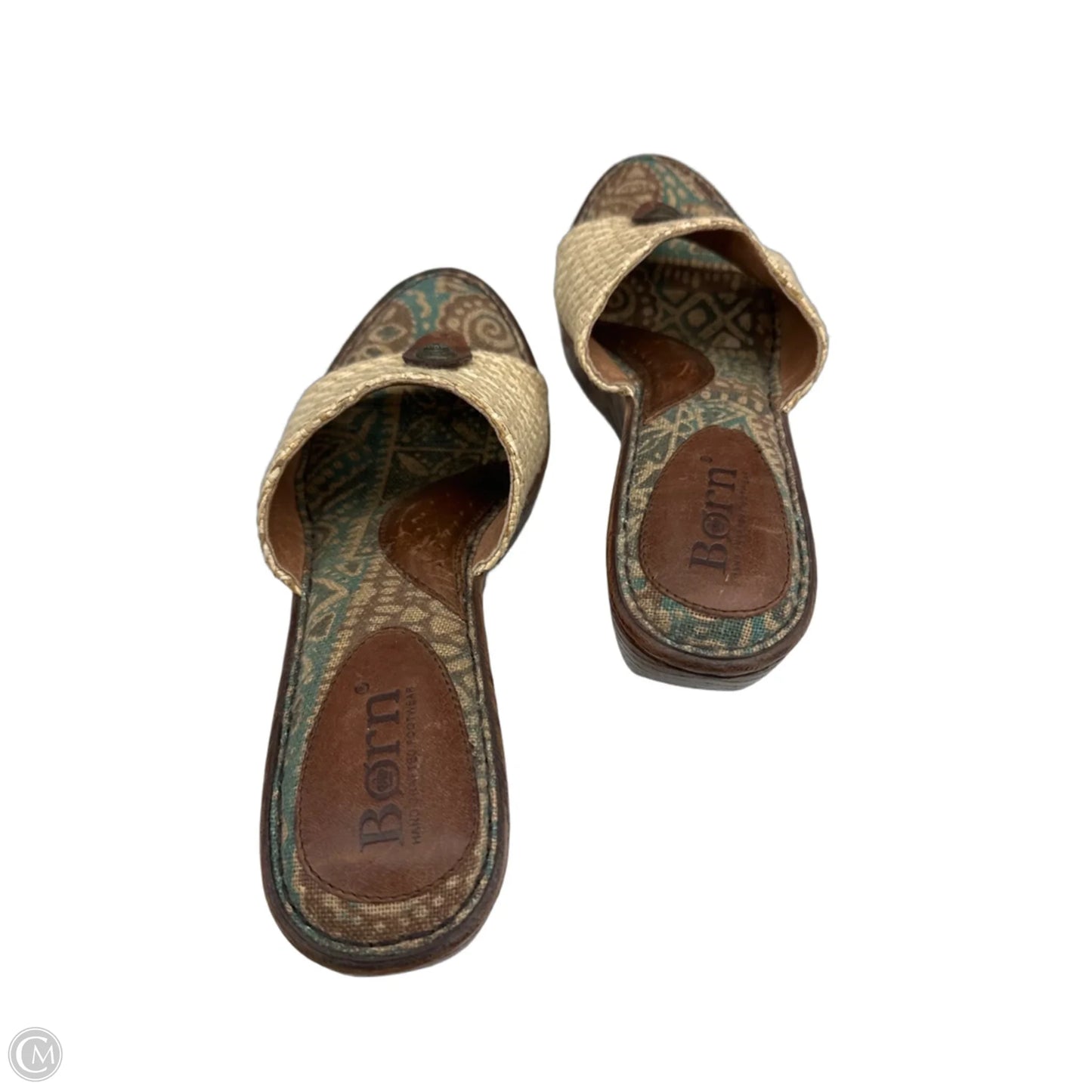 Sandals Heels Wedge By Born In Blue & Brown, Size: 9