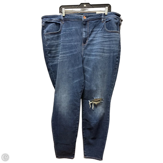 Jeans Skinny By American Eagle In Blue Denim, Size: 24