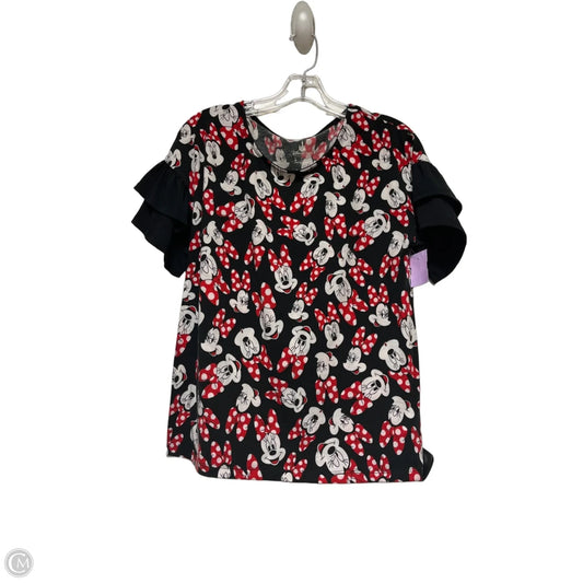 Top Short Sleeve By Disney Store In Black & Red, Size: M