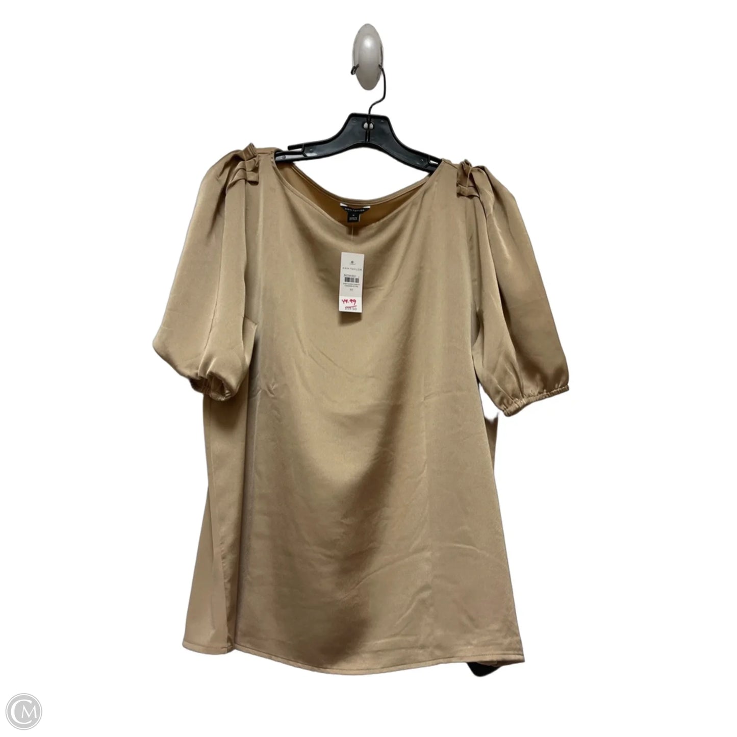 Top Short Sleeve By Ann Taylor In Gold, Size: M