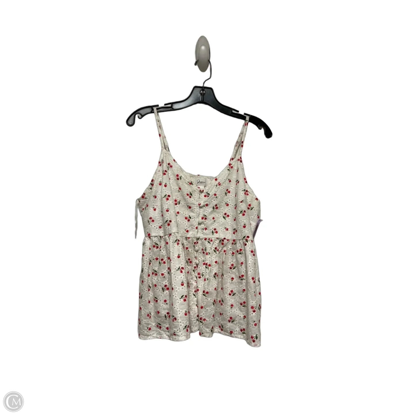 Top Sleeveless By Japna In Red & White, Size: L