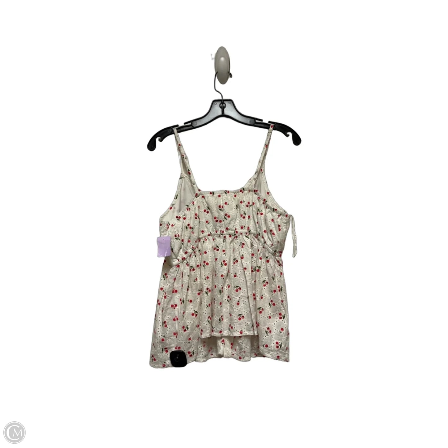 Top Sleeveless By Japna In Red & White, Size: L