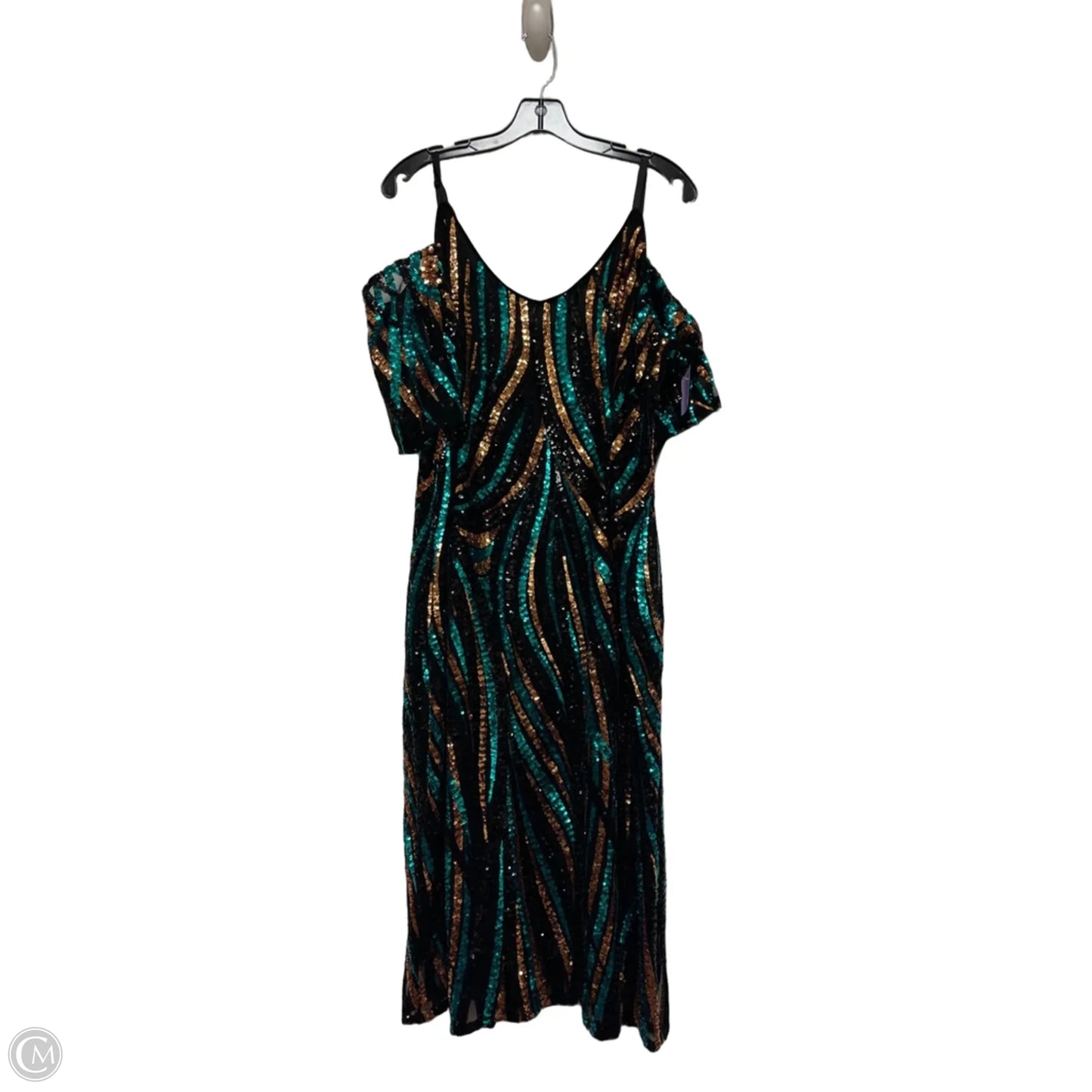 Dress Party Midi By Venus In Blue & Gold, Size: 3x