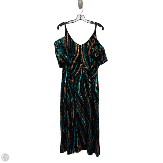 Dress Party Midi By Venus In Blue & Gold, Size: 3x