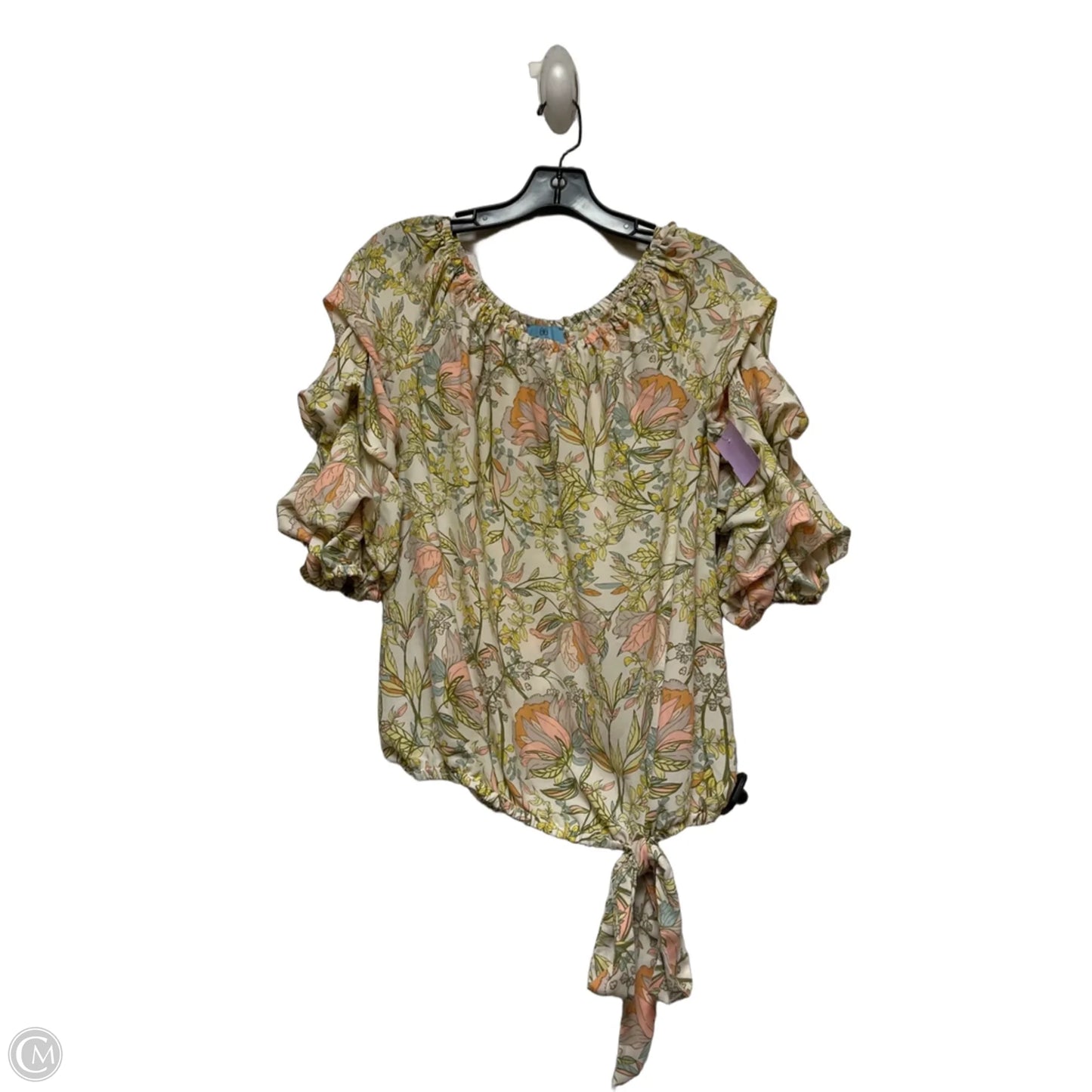 Top Short Sleeve By Cece In Floral Print, Size: S