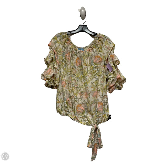 Top Short Sleeve By Cece In Floral Print, Size: S