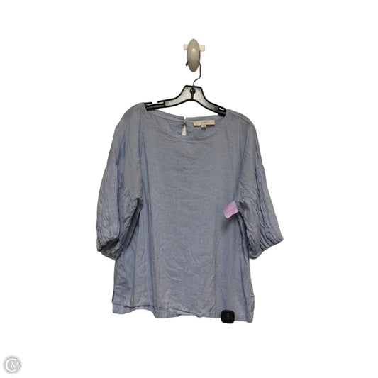 Top Short Sleeve By Loft In Blue, Size: L