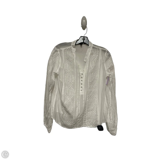 Top Long Sleeve By White House Black Market In White, Size: S