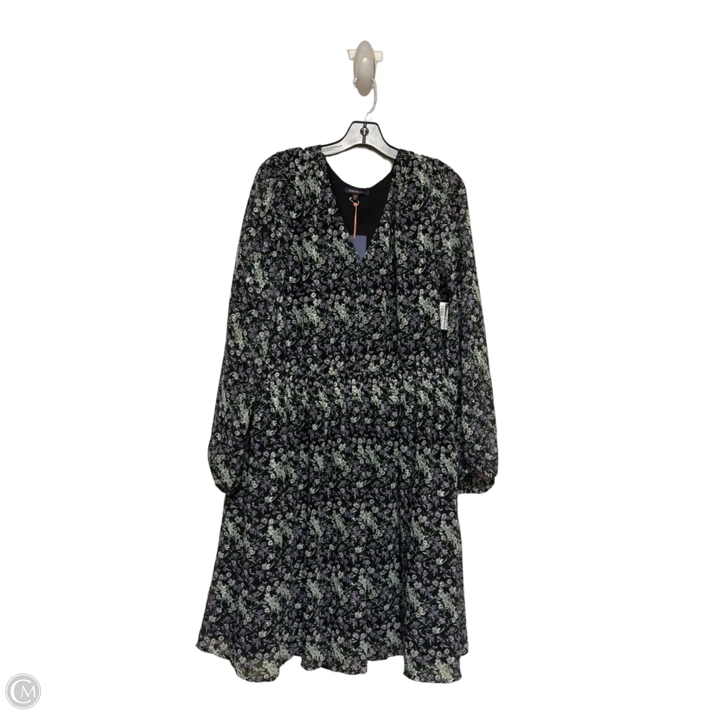 Dress Casual Midi By Skies Are Blue In Green & Purple, Size: 2x