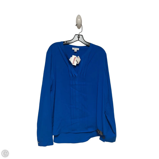 Top Long Sleeve By Calvin Klein In Blue, Size: Xl