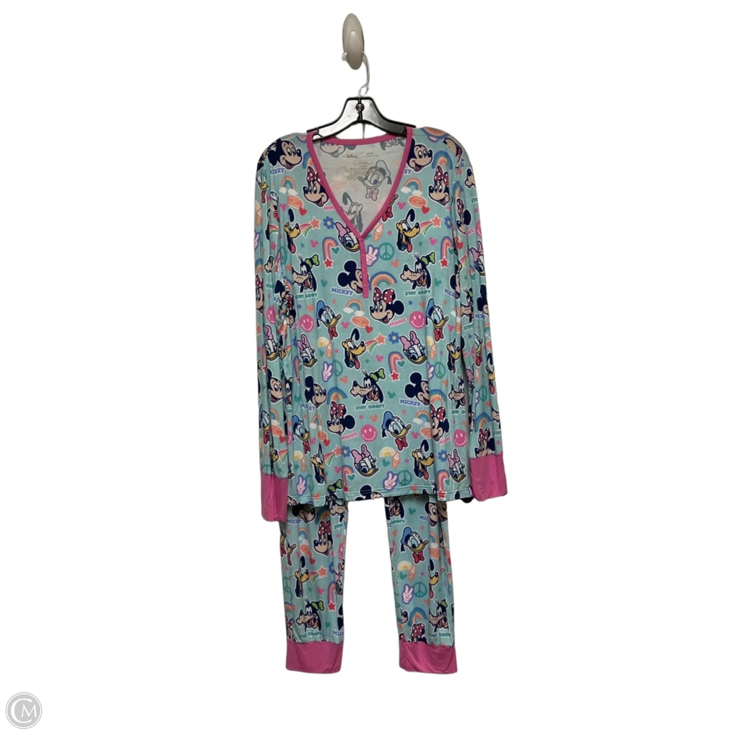 Pajamas 2pc By Disney In Blue & Pink, Size: Xl