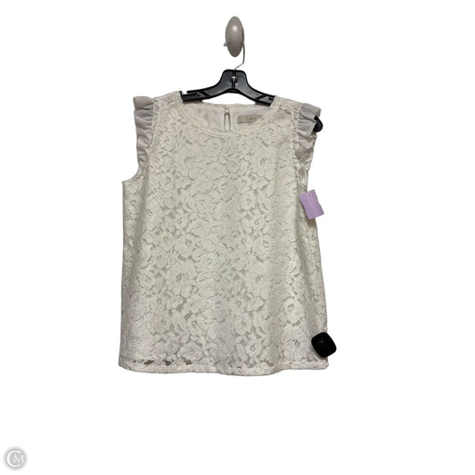 Top Sleeveless By Loft In White, Size: S