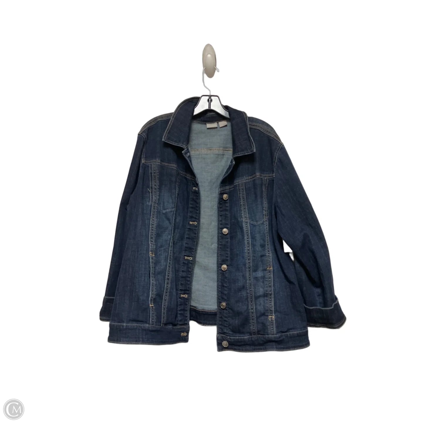 Jacket Denim By Chicos In Blue Denim, Size: 2x