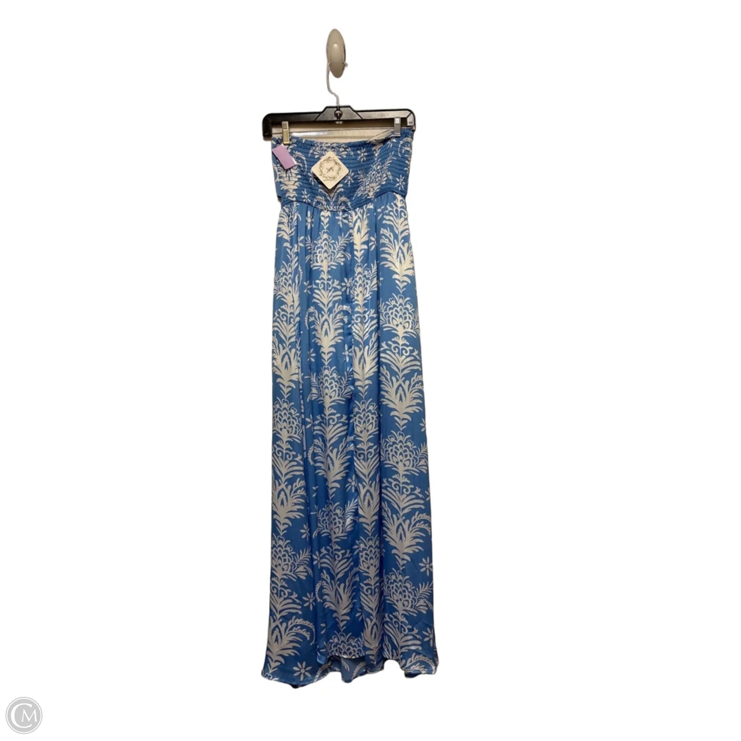 Dress Casual Maxi By Aakaa In Blue & White, Size: S