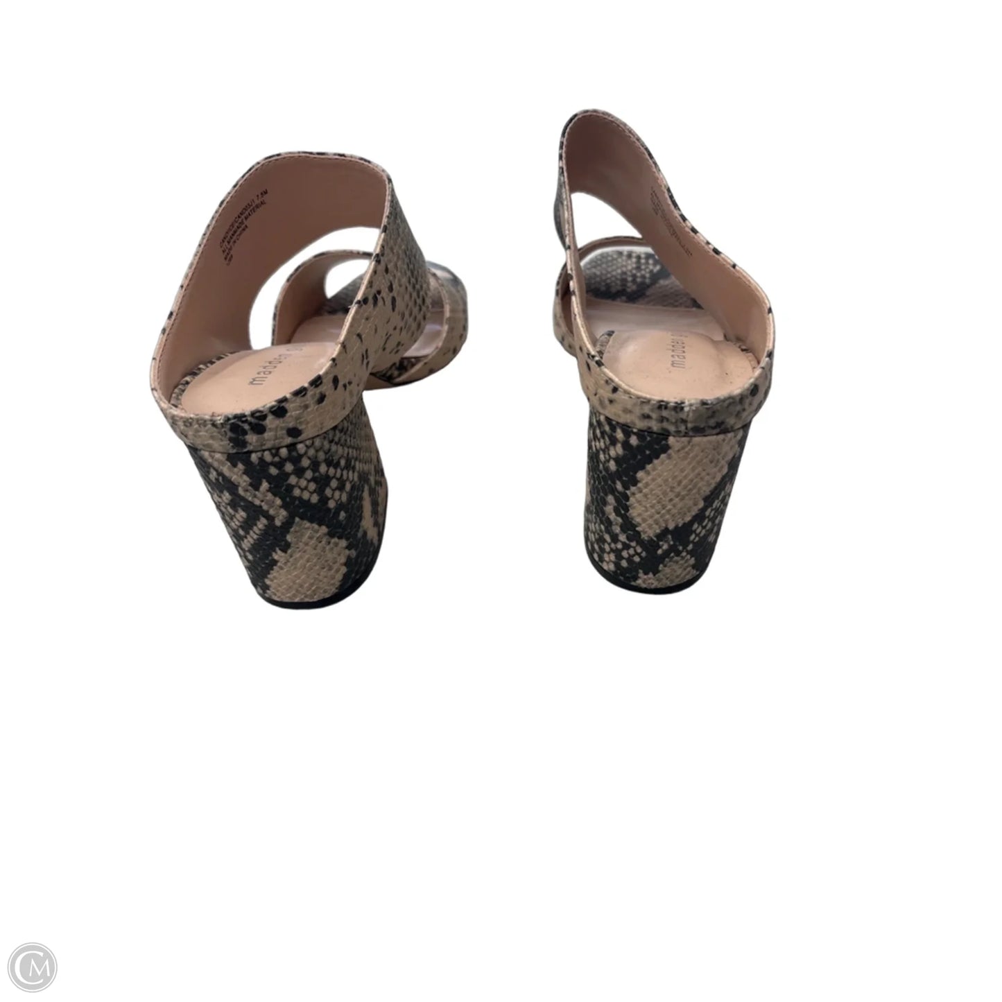 Sandals Heels Block By Madden Girl In Snakeskin Print, Size: 7.5