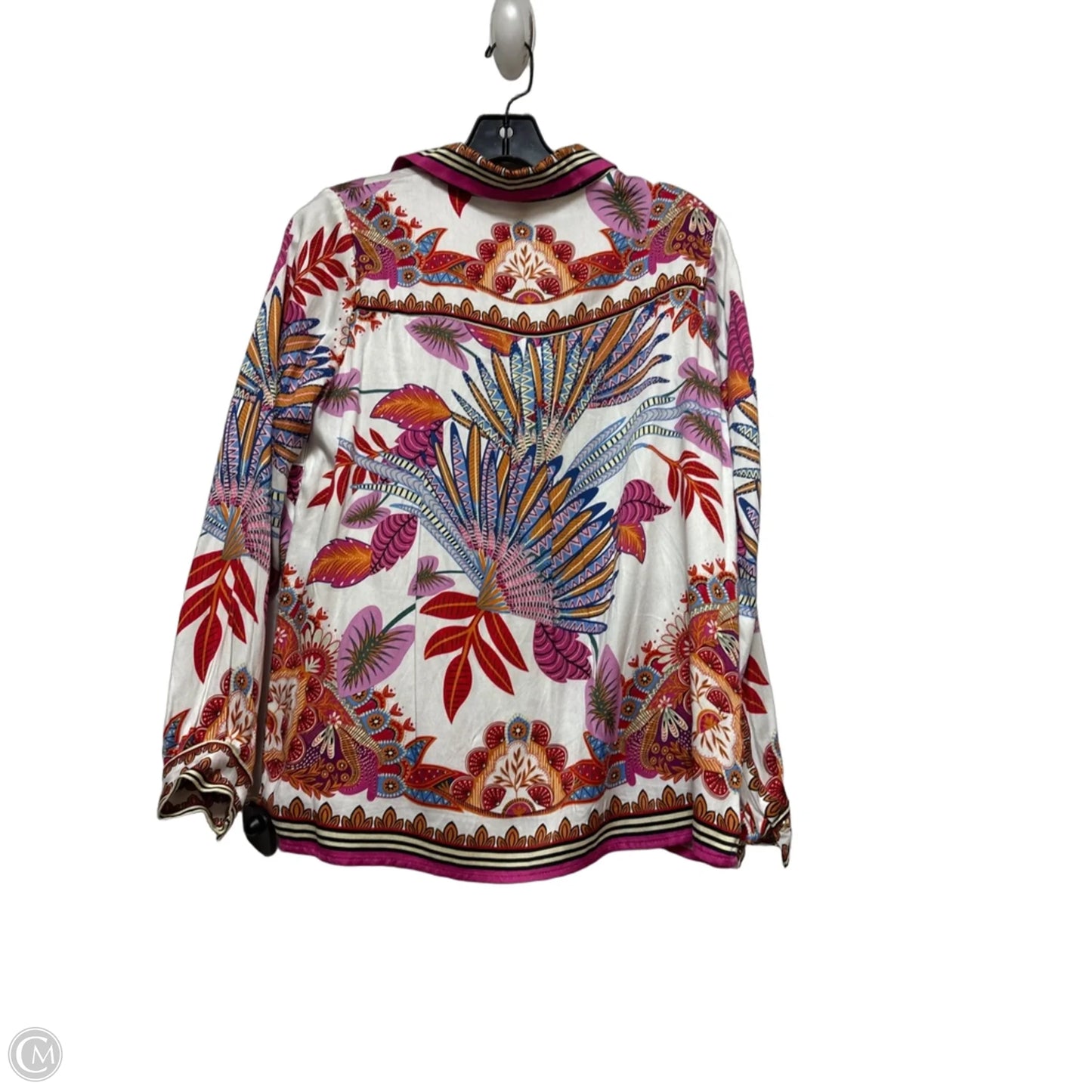 Top Long Sleeve By Clothes Mentor In Pink & White, Size: S