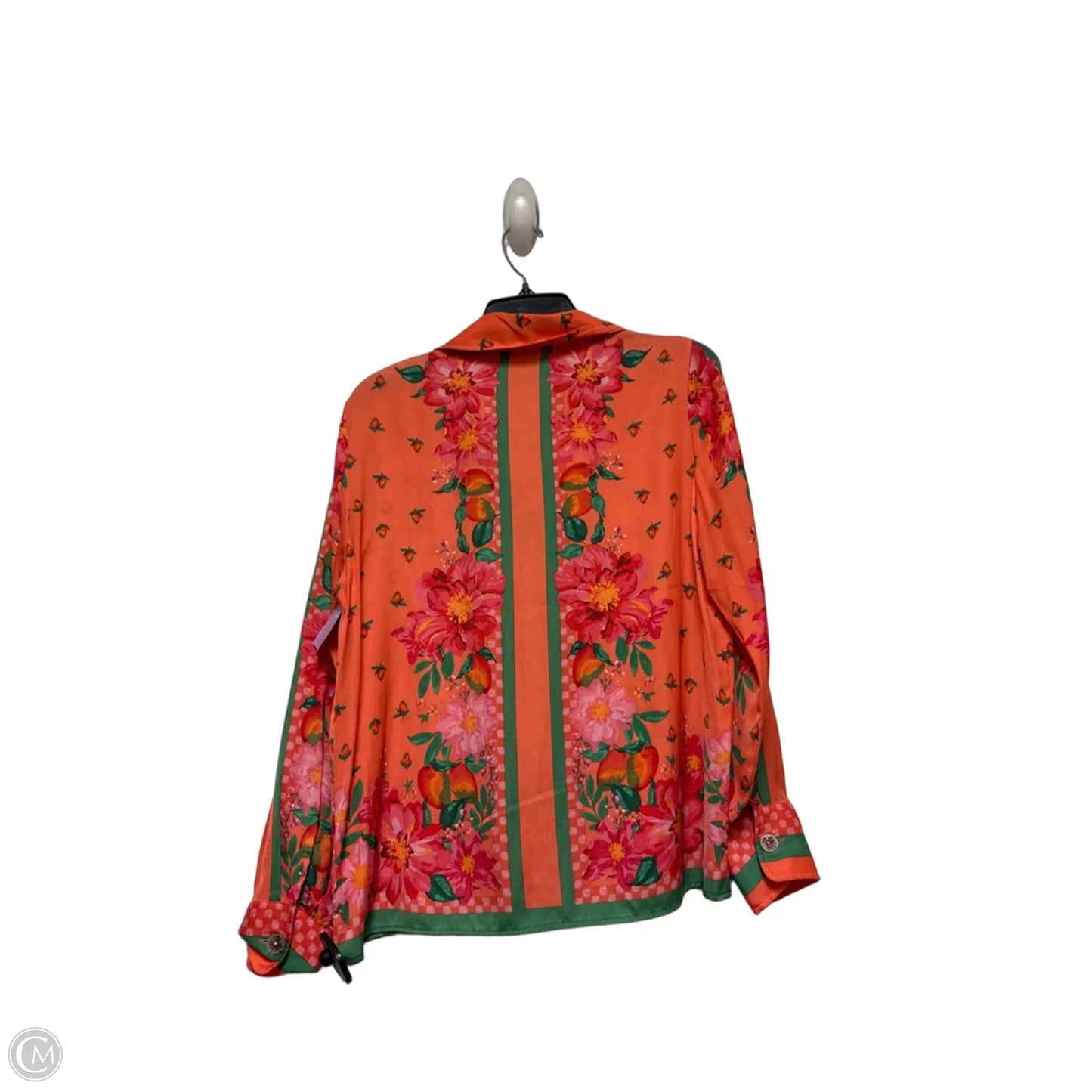 Top Long Sleeve By Rachel Zoe In Green & Orange, Size: S