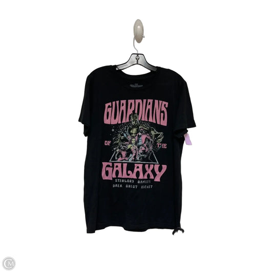 Top Short Sleeve Basic By Disney In Black & Pink, Size: L