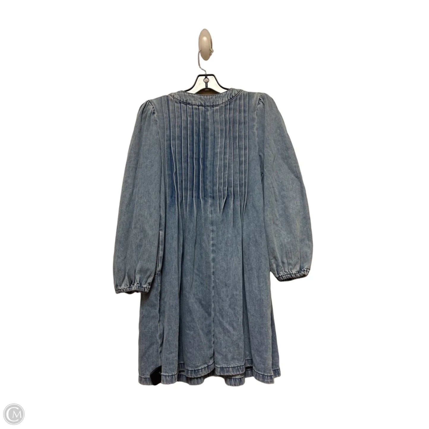 Dress Casual Short By Pink Lily In Blue Denim, Size: M