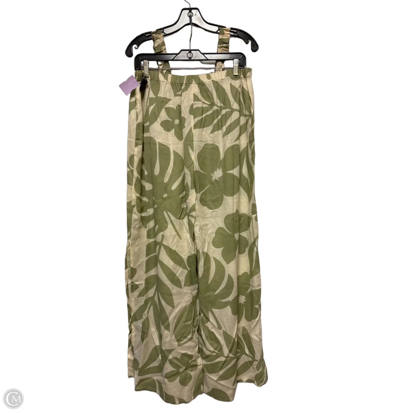 Pants Set 2pc By Clothes Mentor In Cream & Green, Size: 12