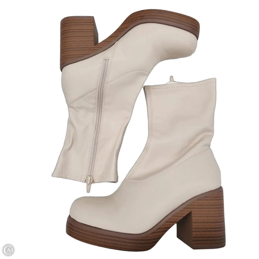 Boots Ankle Heels By Soda In Tan, Size: 8.5